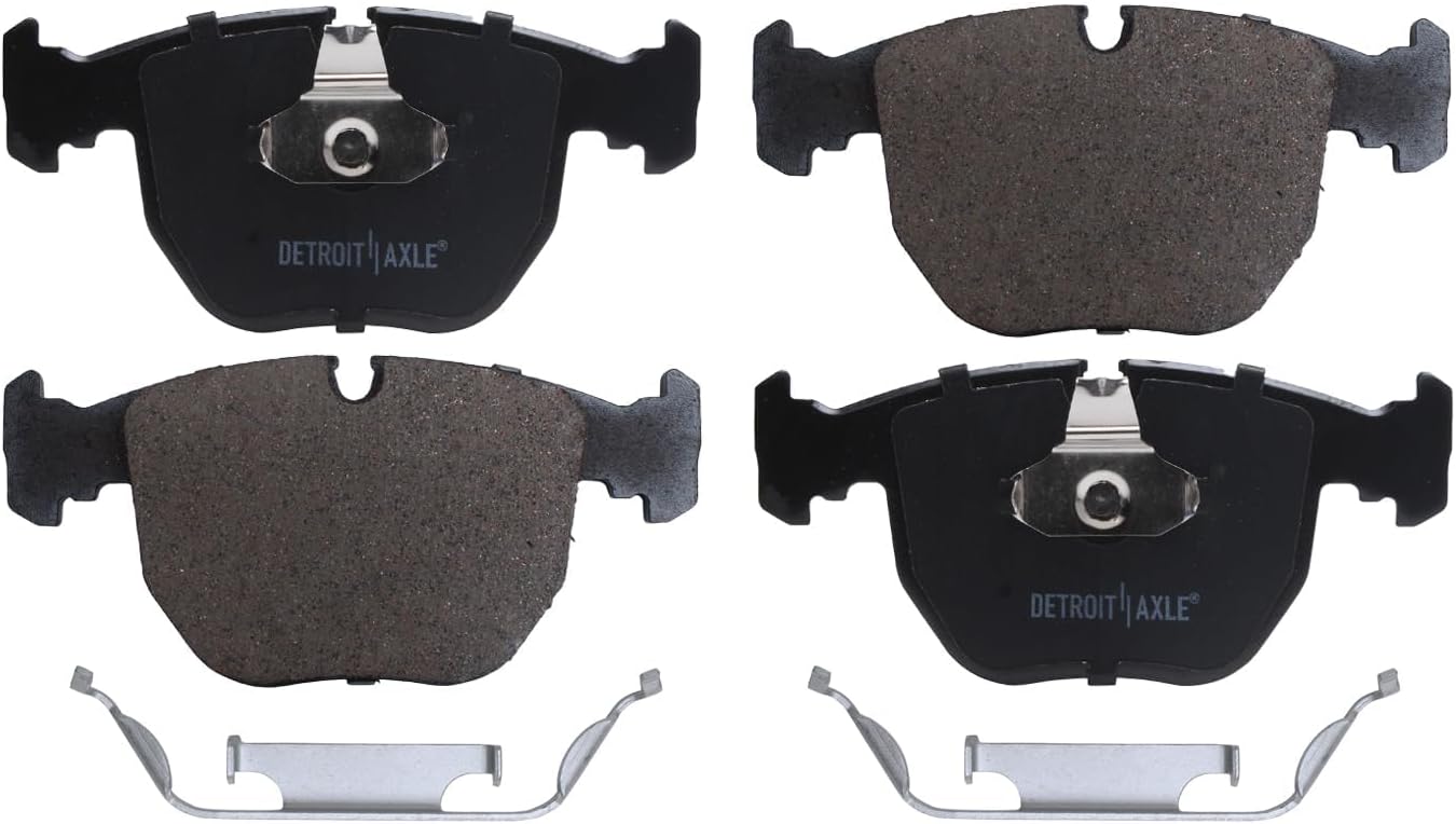Detroit Axle - Brake Pads for BMW 740i 740iL M5 X5 Ceramic Brake | Pads with Hardware Front & Rear Replacement