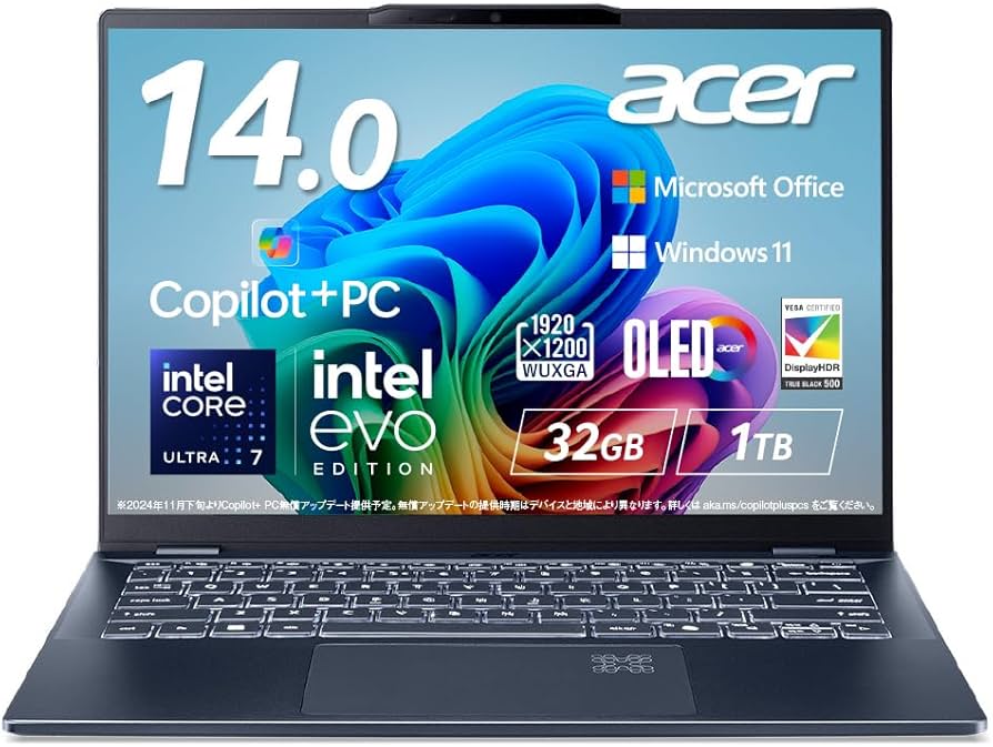 Amazon.co.jp: Acer ノートパソコン Swift 14 AI Core Ultra 7 32GB