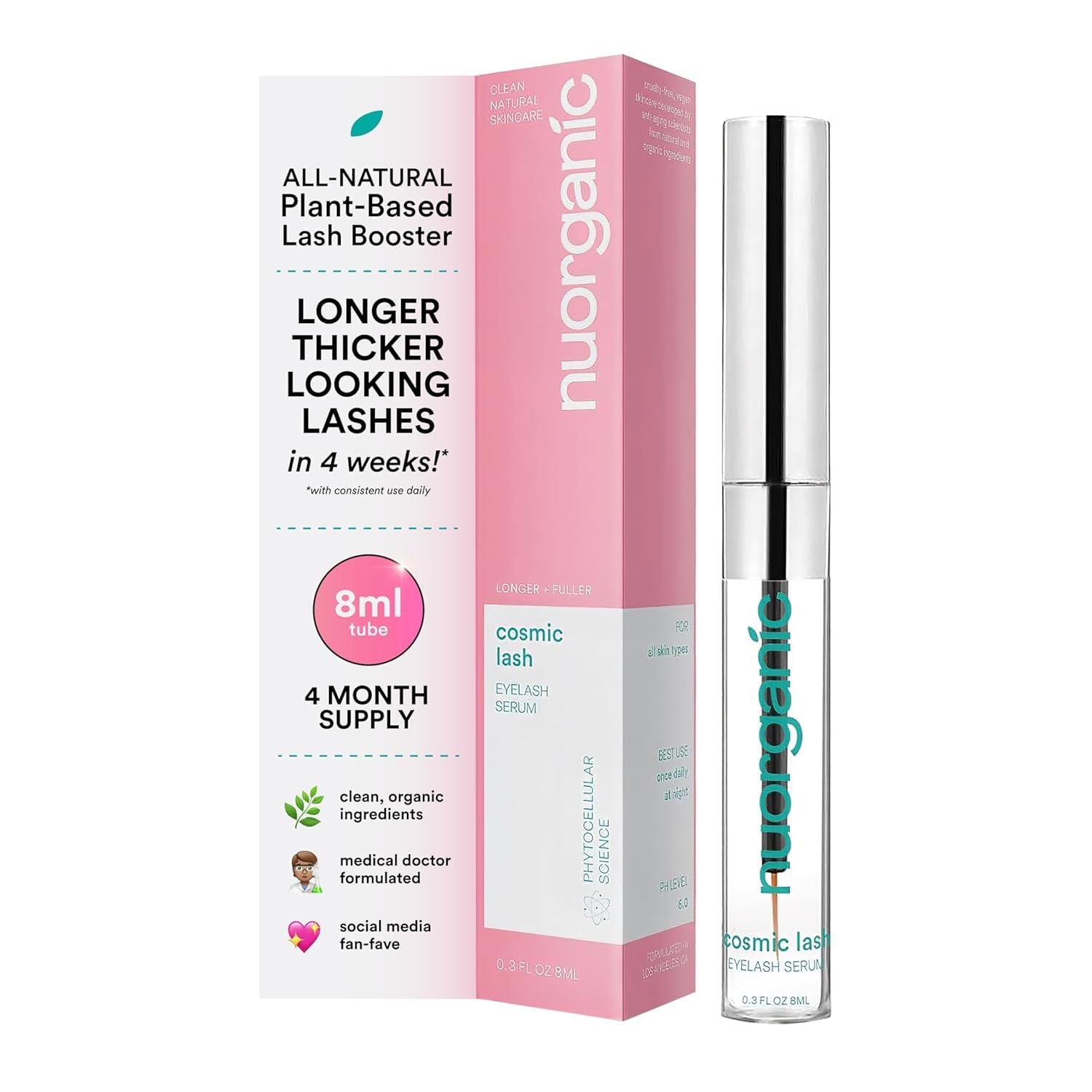Amazon.com: nuorganic 'Cosmic Lash' Eyelash Serum for Growth