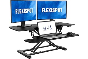 Electric Standing Desk Converter with 42-Inch Height Adjustability