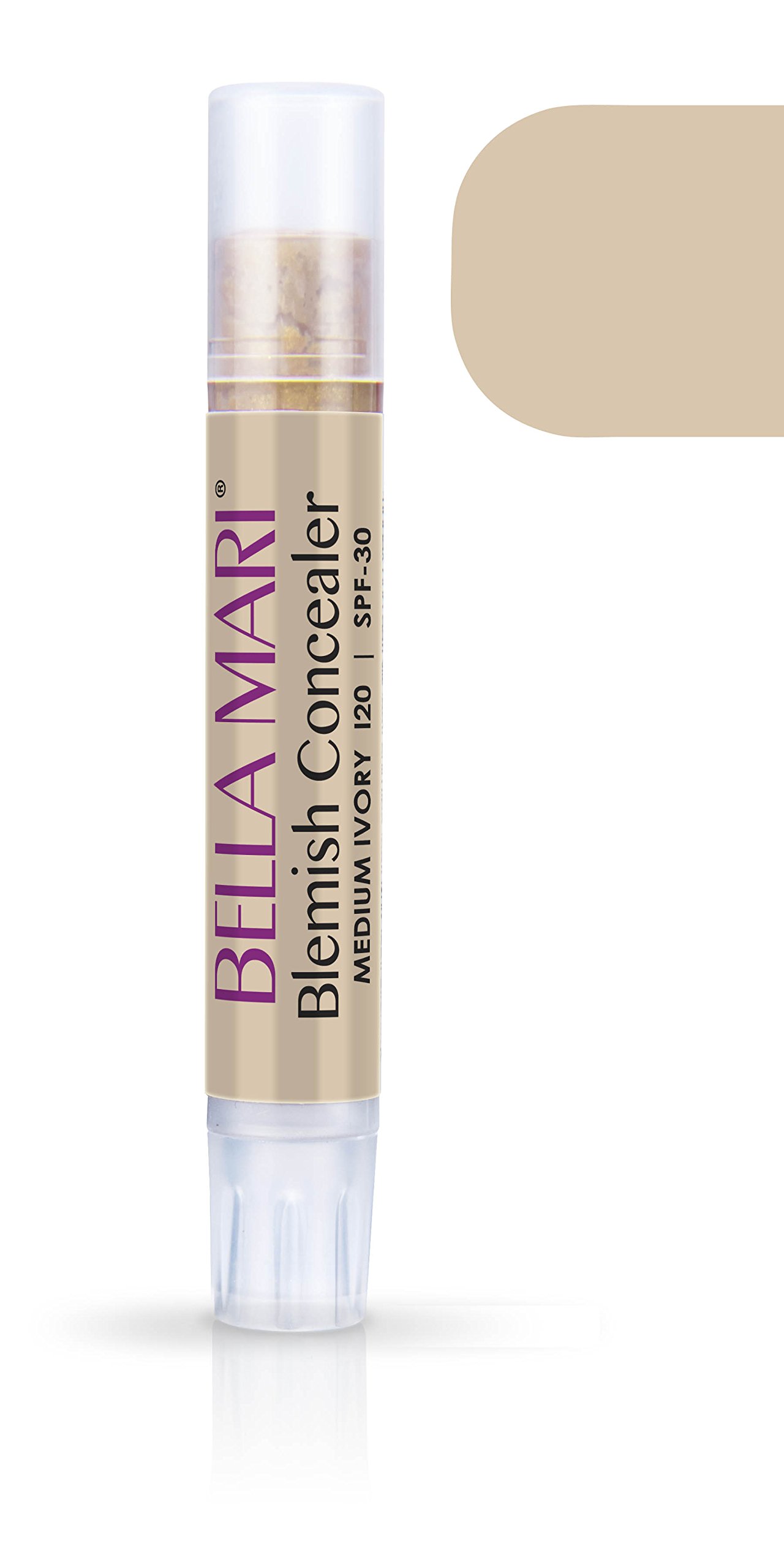 Natural Blemish Concealer Stick by Bella Mari (Medium Ivory I20) 0.1 Fl Oz (Pack of 1) Medium Ivory I20