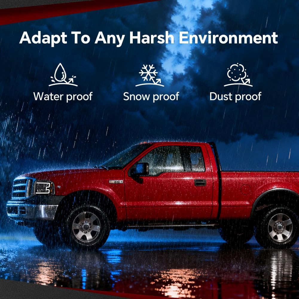 CHEDA LED DRL Headlights Assembly Compatible with 2005 2006 2007 Ford F250 F350 F450 F550 Super Duty bumper Headlamp（Clear lens Black Housing Amber Reflector） Faros Conjunto De Faros