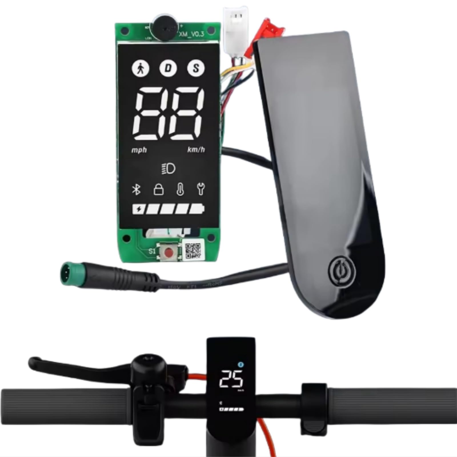 Tableau de bord pour Xiaomi 4 Lite 2ème Trottinette électrique Tableau de bord Circuit Board et panneau d'affichage