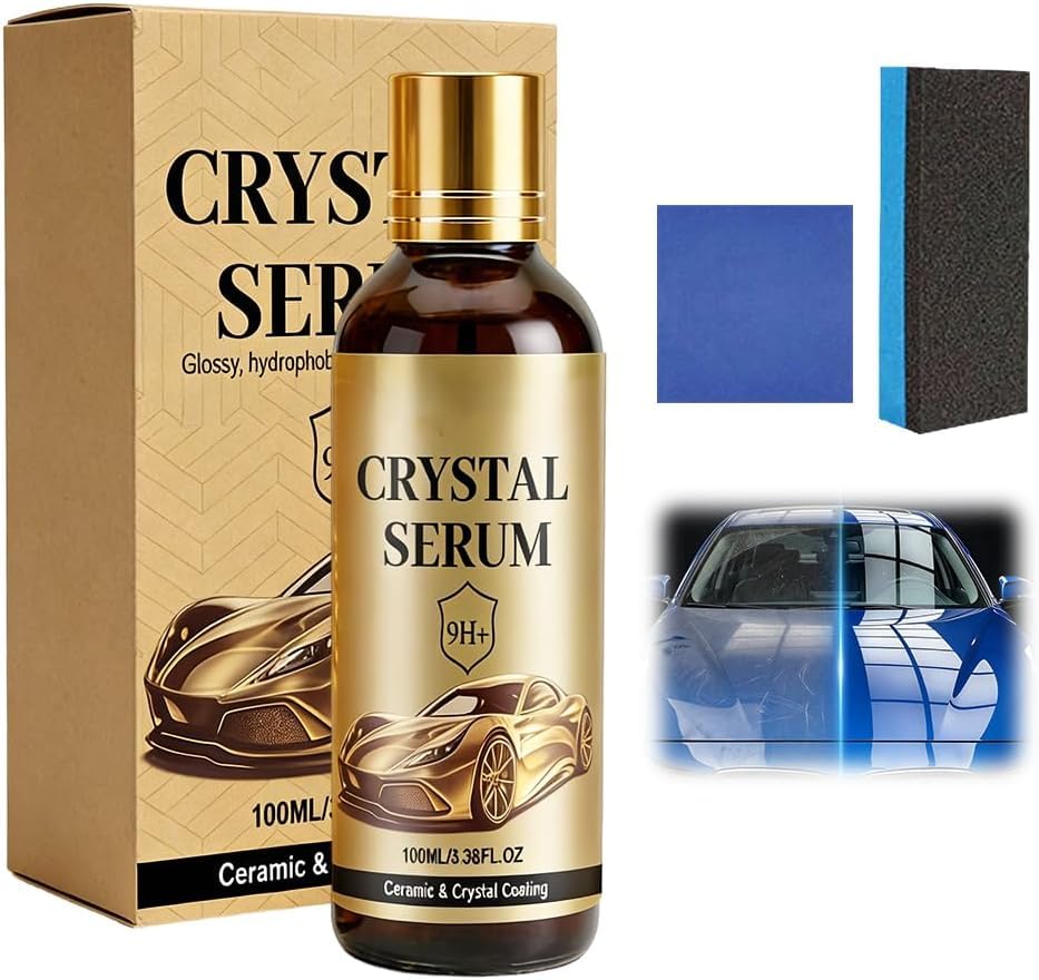 PTZ Crystal Serum 2026 New Ceramic Coating for Cars Advanced Graphene Ceramic Coating 9H Hardness Graphene Coating for Auto Car Detailing Gloss Hydrophobicity Anti Scratch (1pc)
