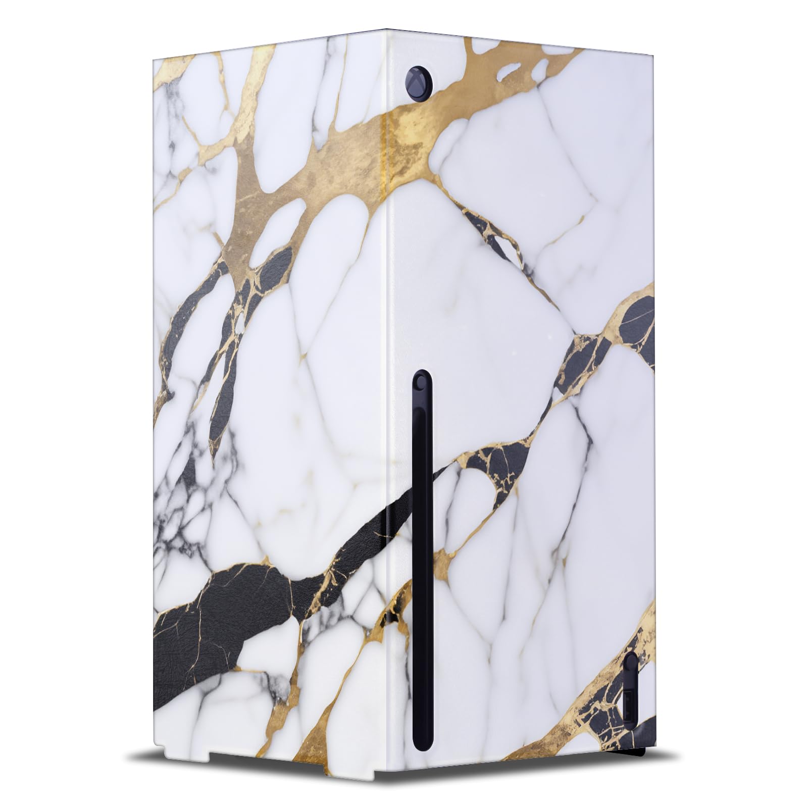 Head Case Designs WeiÃŸ, Gold Und Schwarz Marmor Spielekonsolen Wickeln kompatibel mit Xbox Series X