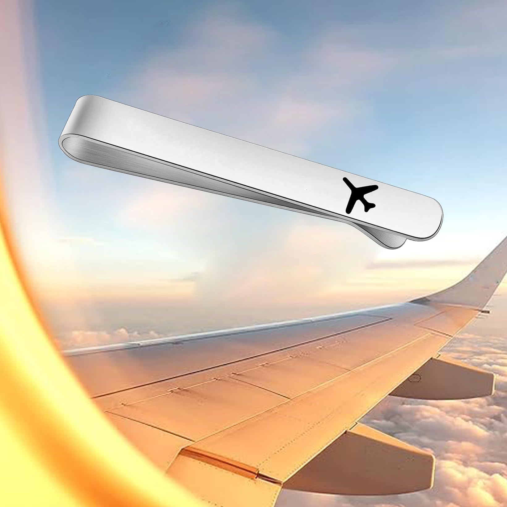 Clip de corbata de avión, joyería de avión, regalo de piloto, clip de corbata seguro para mosca, regalos de aviación, barra de corbata de piloto, regalos de viaje de larga distancia, regalo para