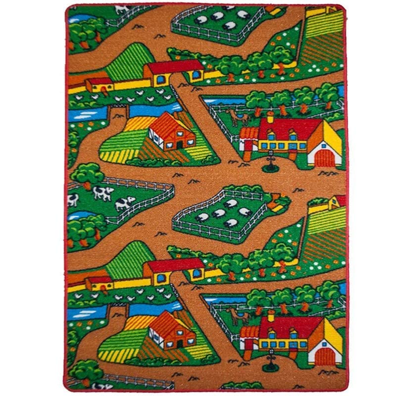 Kids Rug Farm 2 Area Rug 3' x 5' Non Slip Gel Backing