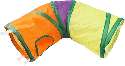 con 2 entradas Pet Cat Tunnel Tube Toy Plegable en forma de L Rainbow Color Cama Casa Flexible Túneles para hurones Conejo Gatito Ejercicio