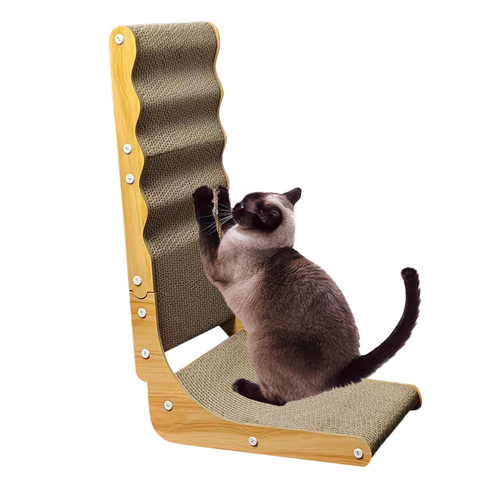 Griffoir vertical en L pour chat et jouet interactif d'intérieur pour chaton
