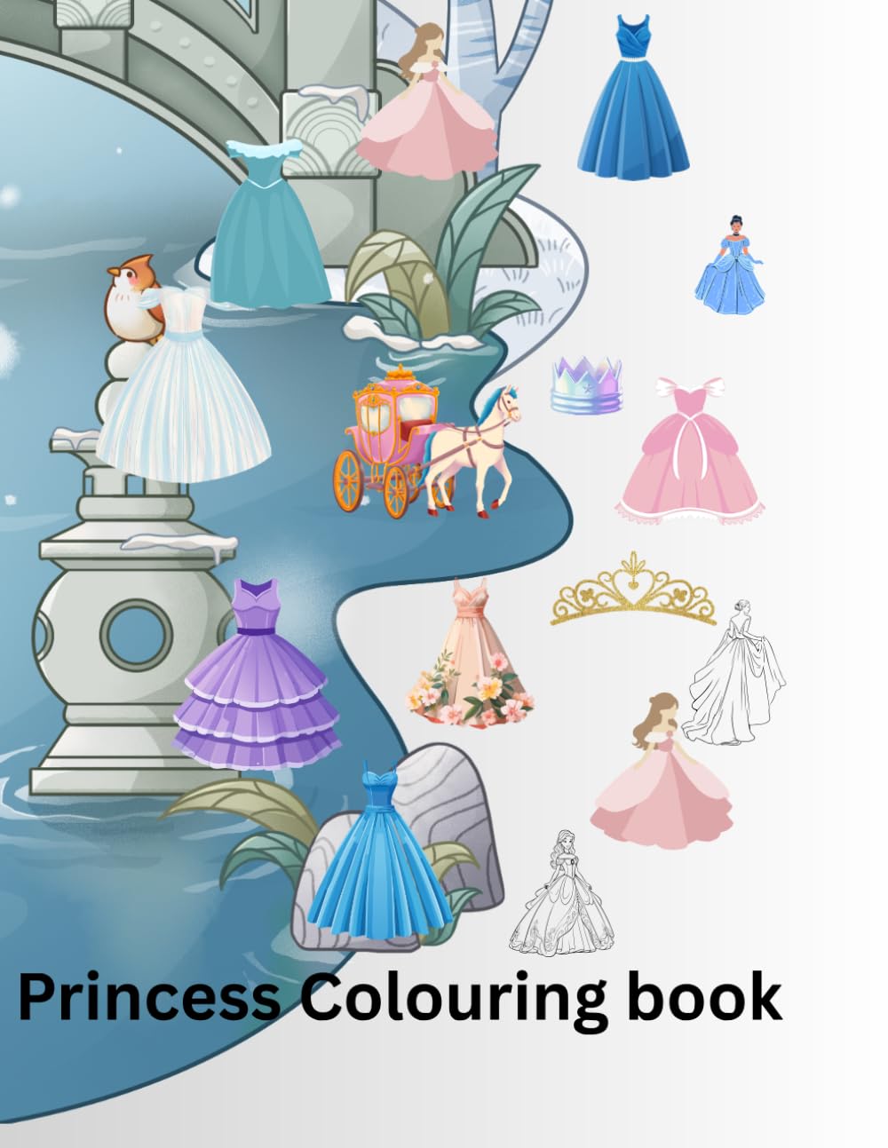 Princess Colouring book: 39 Colouring pages for little girls