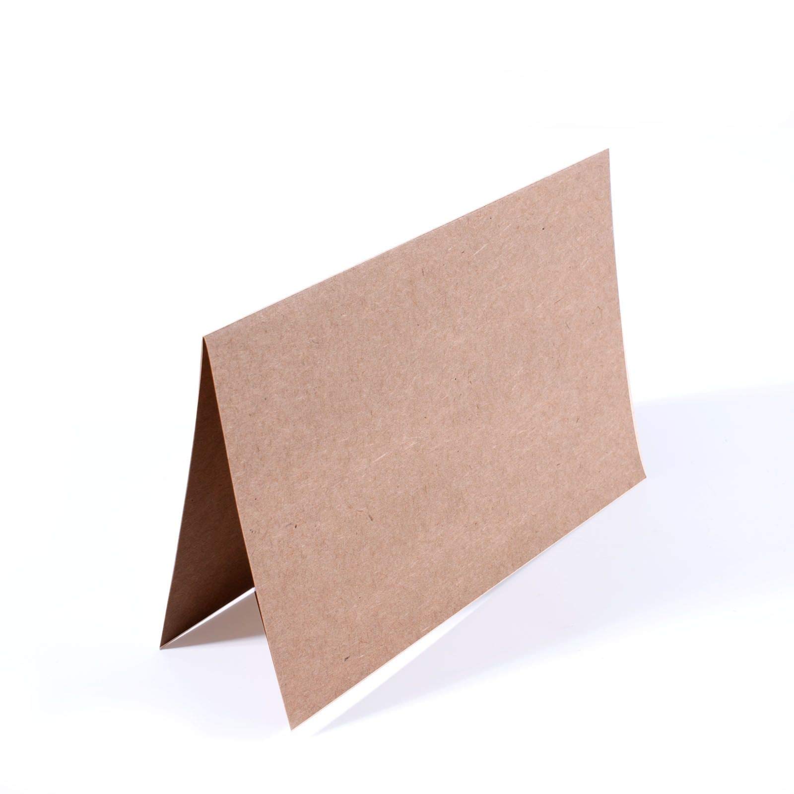 Vaessen CreativeSmall Rectangular Florence Blank Craft Cards, Kraft, Set of 25, Matching Envelopes Available