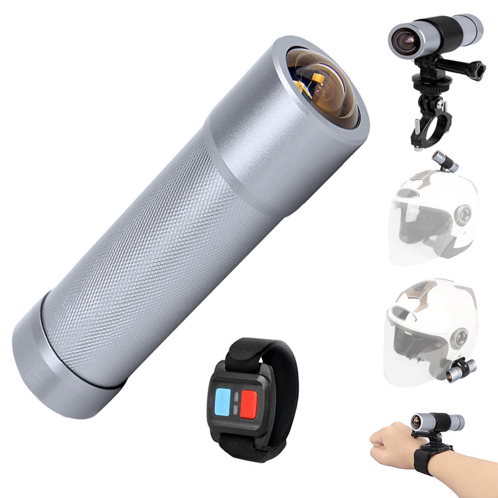 VSYSTO 170° Wide Angle 4K Bike Motorcycle Helmet Camera,WiFi Portable Handlebar Camera with Remote Controller, Night Vision Lens, Waterproof, G-Sensor, Loop Recording