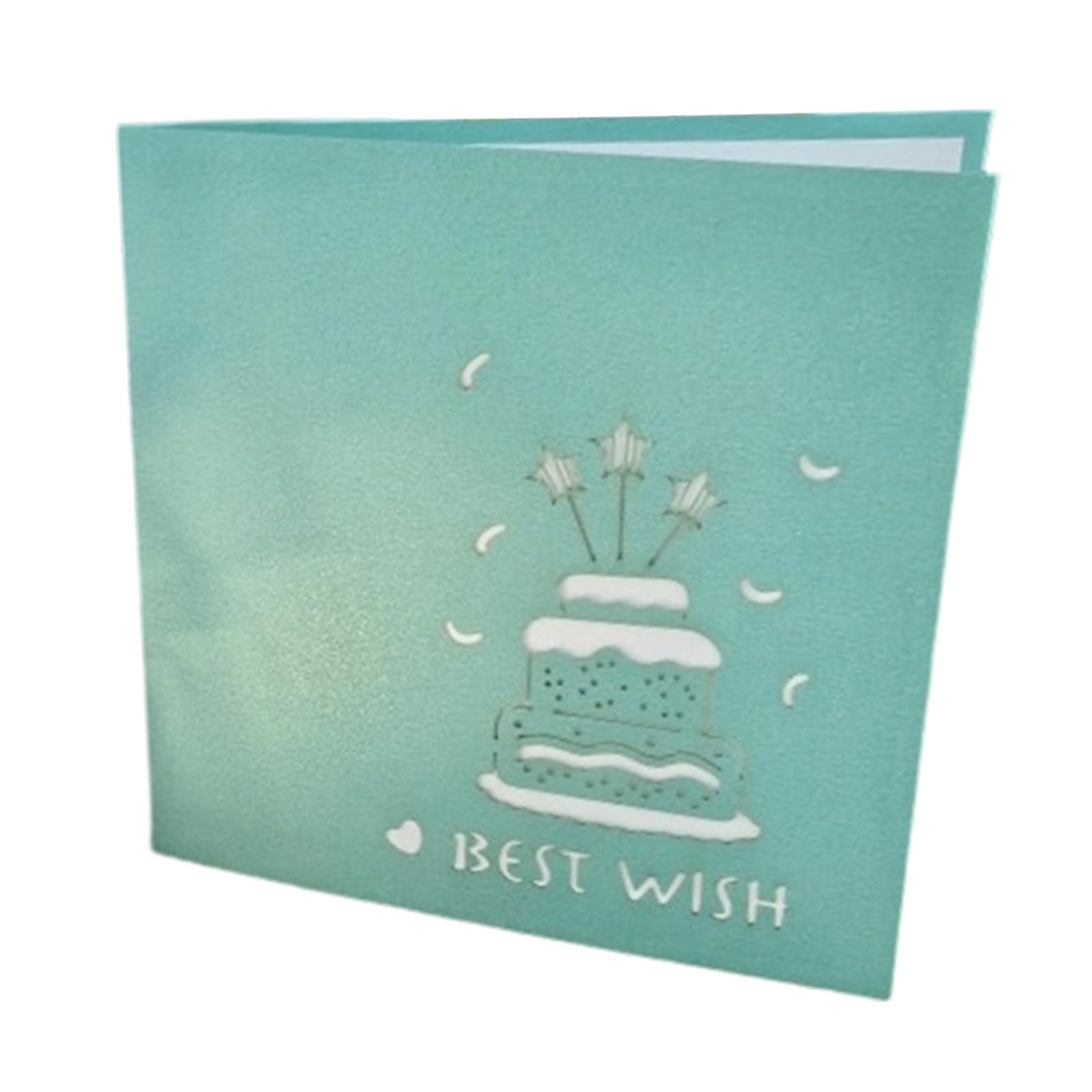 Buxuaaaa Hollow Out Greeting Card with Birthday Melodies Player Recyclable Materials Spring Blue Color Celebration Essential Cake Designs Greeting Card