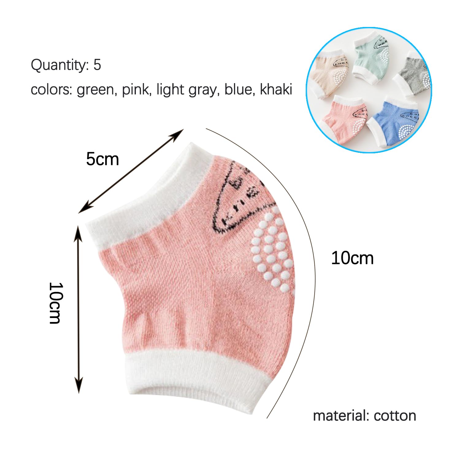 5 Paires De Genouillères, Genouillères Souples, Antidérapantes, Extensibles, Protection De Sécurité Pour Bébé Rampant, Genouillères Pour Bébé Rampant