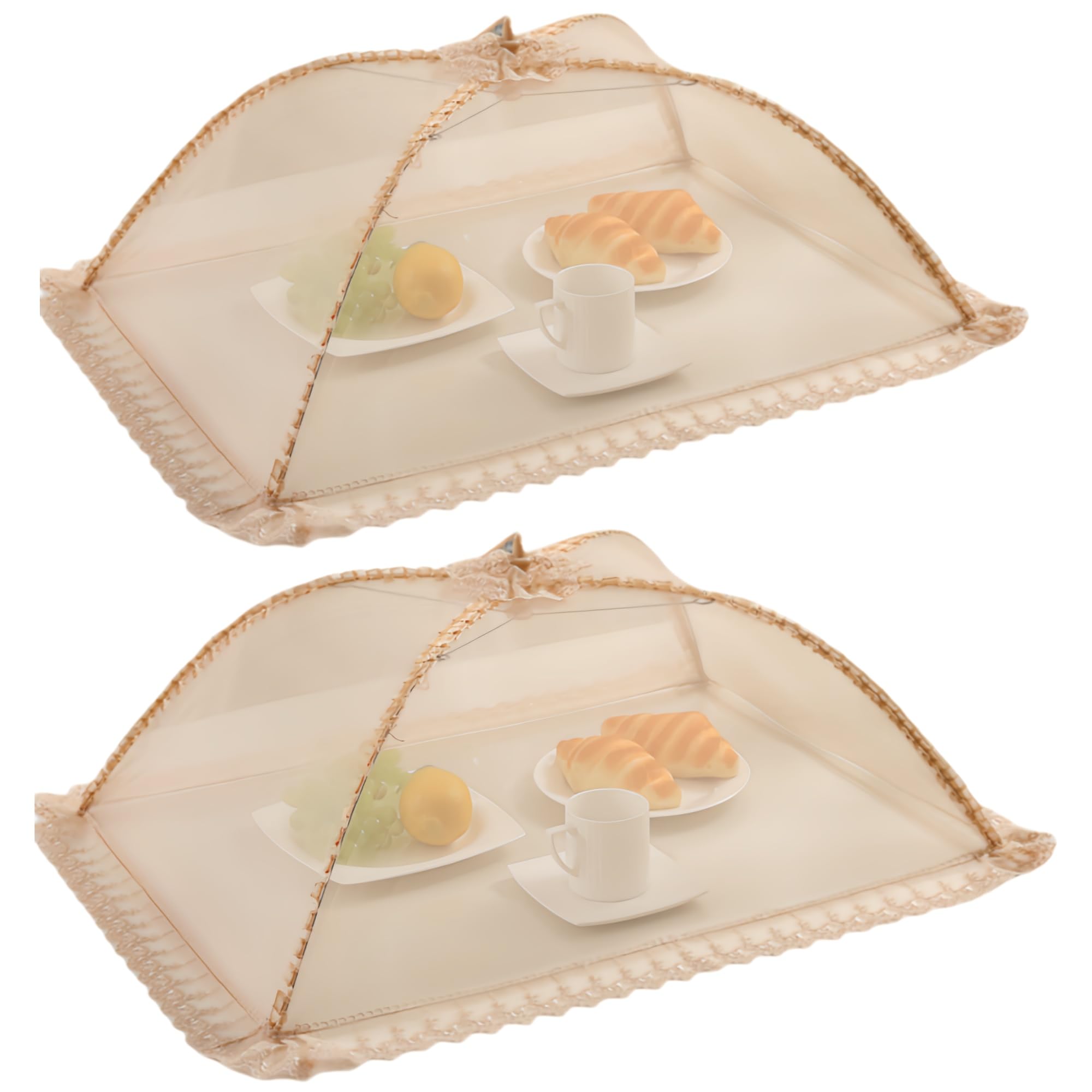 2 pezzi 40 cm x 50 cm grande rete pop-up copertura alimentare tenda ombrello, riutilizzabile e pieghevole, copertura per alimenti all'aperto picnic, rete per tenere fuori mosche, insetti, zanzare