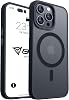 Case for iPhone from Babylon Camera Protected Matte Transparent Color Case with Magsafe Wireless Charging Feature (iPhone 12/12 Pro Black)
