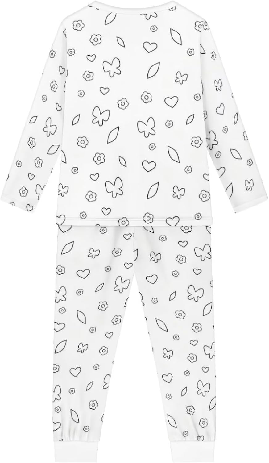 Kids DIY Hand Painted Colorable Tops and Pants Set Boys Girls Cartoon Colouring T-Shirts and Pants 2 Piece Sets