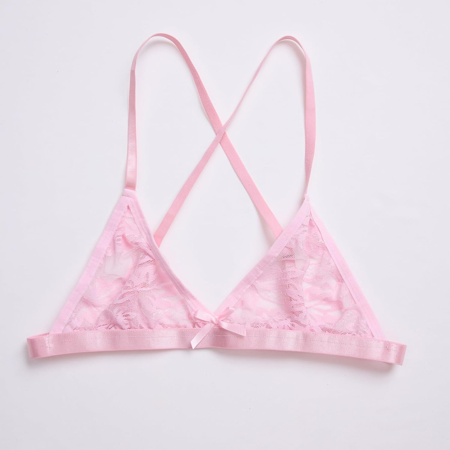 ABAFIP Men's Sissy Lingerie Bra Floral Lace Bra Top Cross Back See Through Bralette Crossdressing Underwear - Image 3