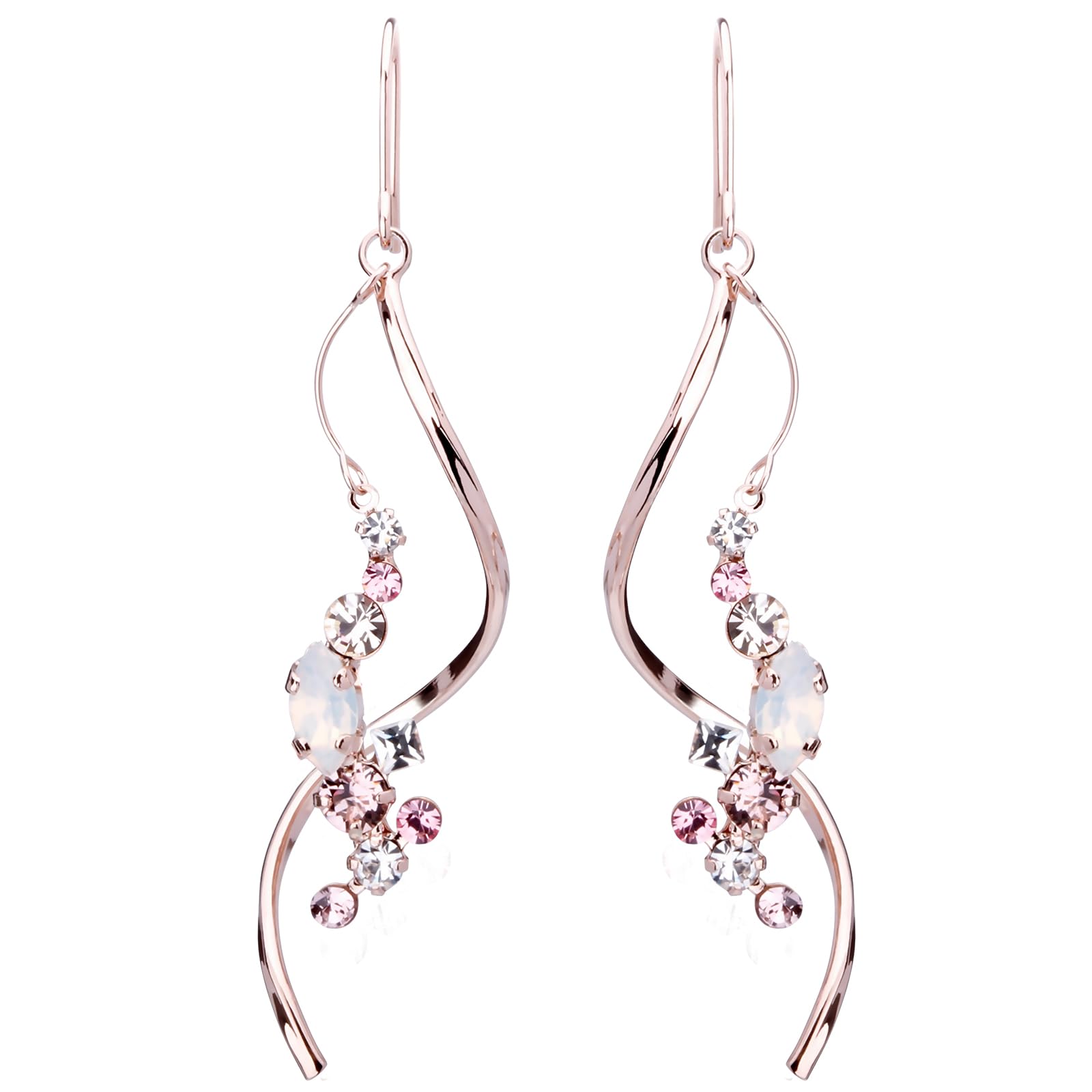 LOKUMI ピアス ピンクゴールド×ホワイトオパール