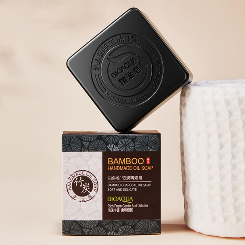 Bamboo Natural Handmade Oil Soap for Mild and Gentle Cleansing Promotes Smoother, Brighter and Healtier Skin