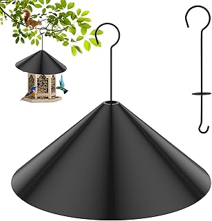 Squirrel Baffle 19inch Wrap Around Squirrel Flapper Protective Bird House Guard Hanging Squirrel Proof Baffle Plastic Squirrel Baffle Guard for Bird Feeders(Hook Style)