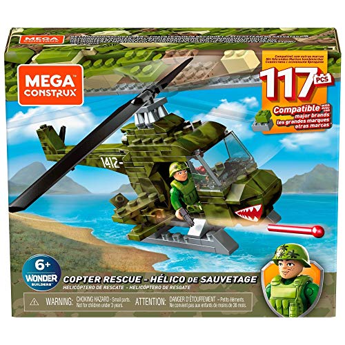 Mega Construx Wonder Builders Helicóptero de Resgate Militar, 117 peças