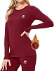 Thermal Underwear for Women, Winter Warm Base Layer Compression Set, Fleece Lined Long Johns Running Skiing