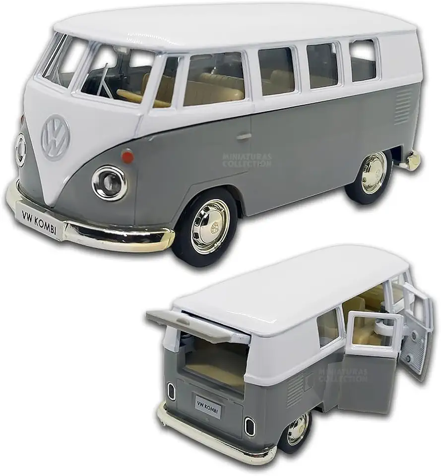 Miniatura de carro Kombi 1969 em metal, Carrinho de ferro Kombi, 1:32, 13 CM, RMZ City
