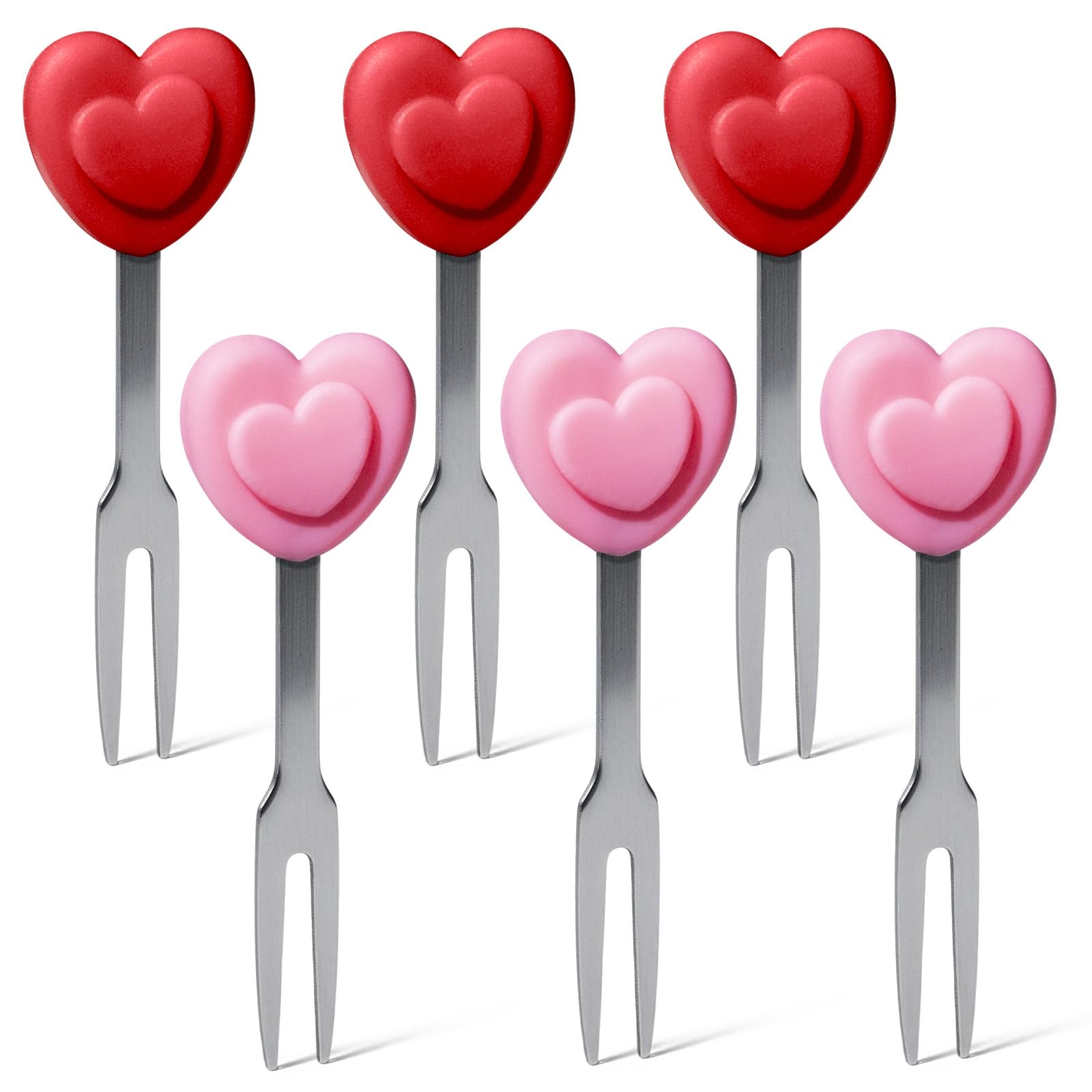 Cocktail Forks, 6-Piece Appetizer Forks, Fruit Shapes, Stainless Steel and Silicone Small Forks for Fruits, Cheese, Appetizers — Amazon image 14