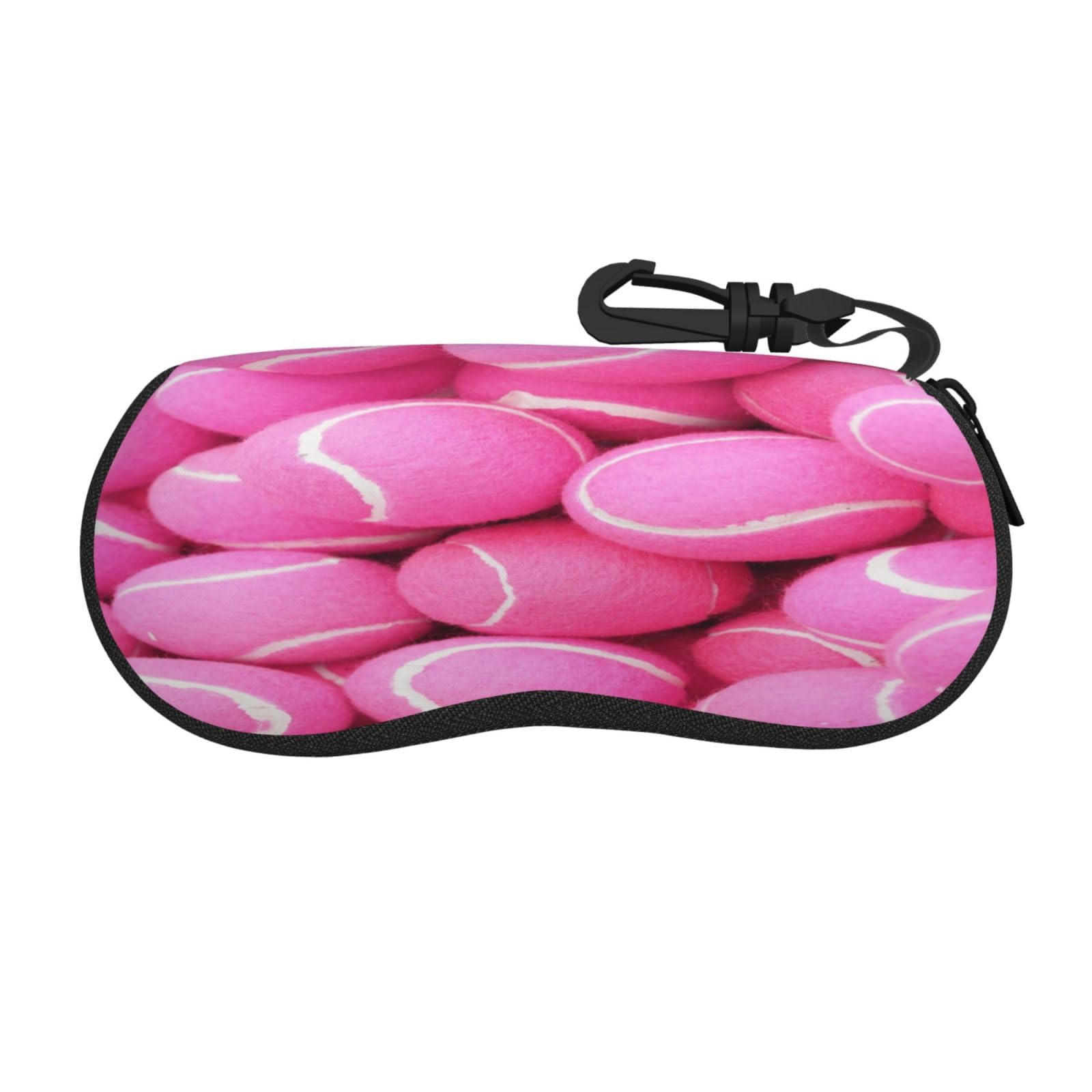 Unisex Eyeglass Case For Women, Compact Travel Sunglasses Holder For Men, Bright Pink Tennis Balls Glasses Case, Ultra-Light Slim Glasses Pouch, Scratch-Proof Eyewear Organizer For Hiking Office