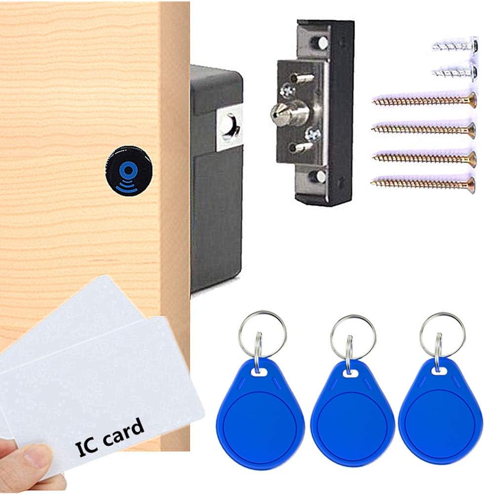 Electronic Cabinet Lock, RFID Electronic Cabinet NFC Function Supported Hidden DIY, Punch-Free, Locker, Wardrobe, Drawer Lock (Blue)