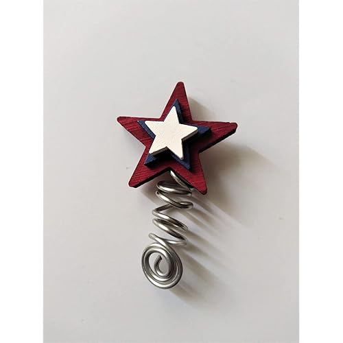 Red White and Blue Mini Tree Topper Star for Small Christmas Tree, USA Patriotic