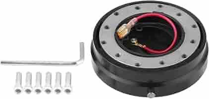 Espaciador Volante Universal Coche - Adaptador Aluminio, Color Negro, Diámetro 86mm, Mejora Posición Conducción