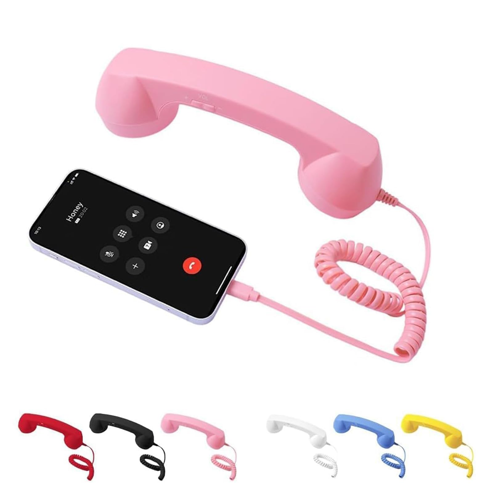 Auricular de Teléfono Retro Mejorado 2026, Auricular de Teléfono Retro con Cable Tipo-C, Receptor de Teléfono Móvil Clásico con Cable Enchufable de Mano, Atrezzo de Estilo Años 90 para Fotos, para — view 12