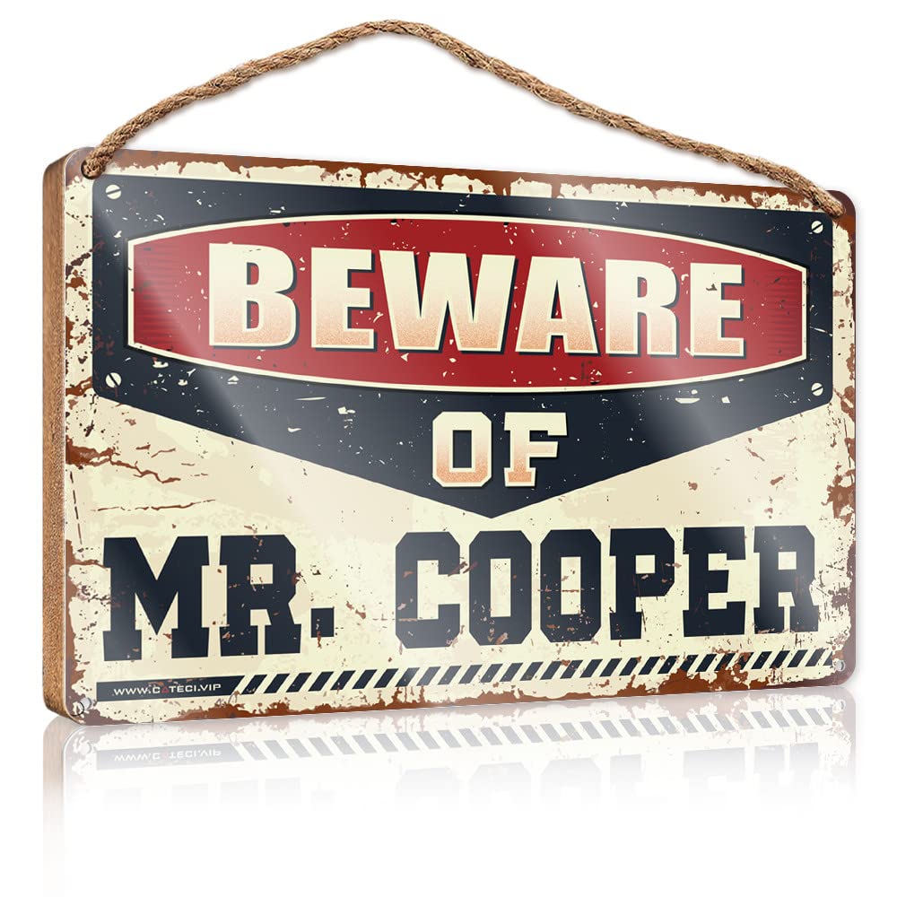 FZFN Bathroom Wall Wood Sign Beware Of Mr. Cooper Wooden Sign Funny Bathroom Signs Signs & Plaques(15X28CM)