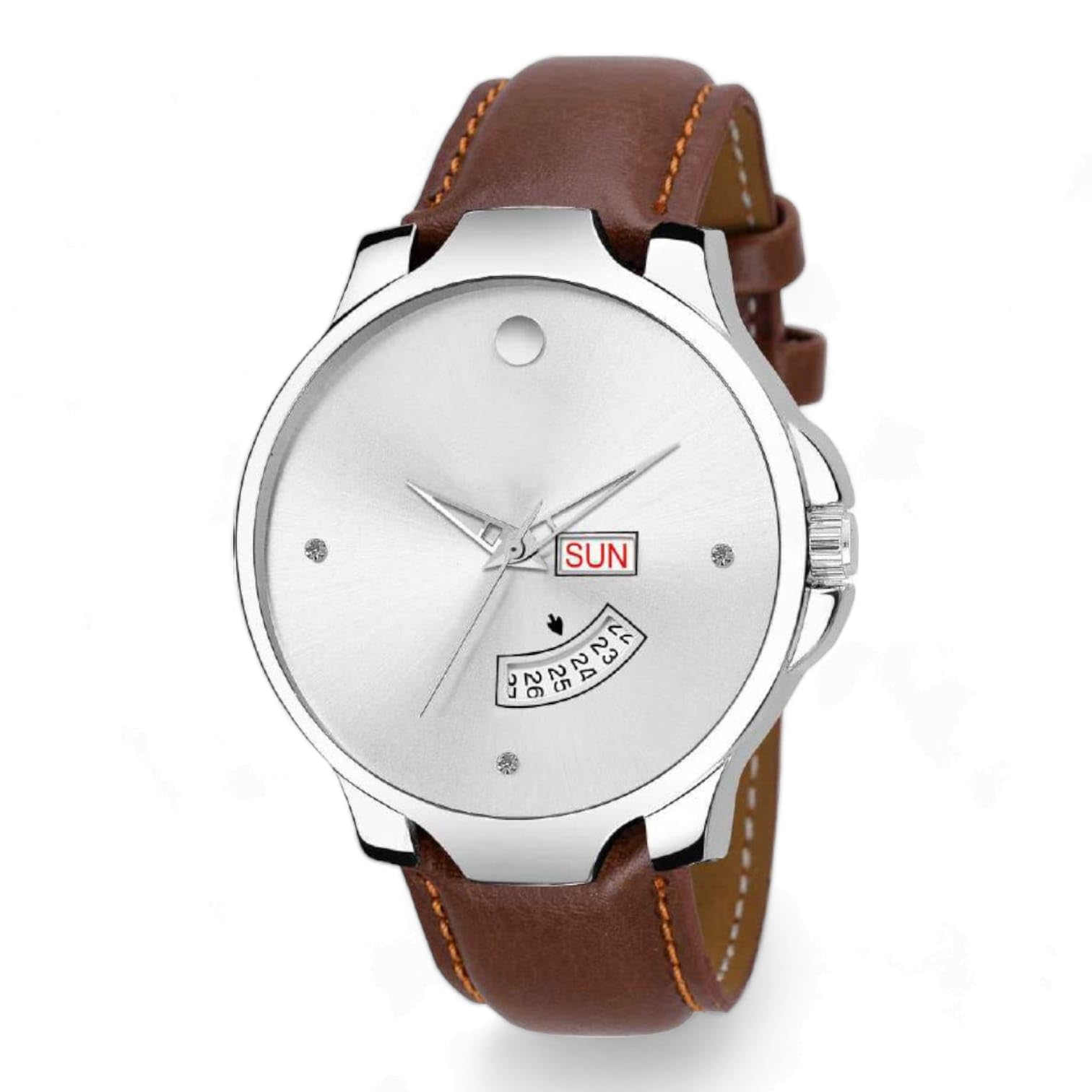 GOLDENIZE FASHION Stylish Day and Date Analog Multifunctional Black Silver Blue Brown Dial Leather Belt Wrist Watch for Men & Boys Watch (Brown) (B0CHZ1RSB1) Amazon Price History, Amazon Price Tracker