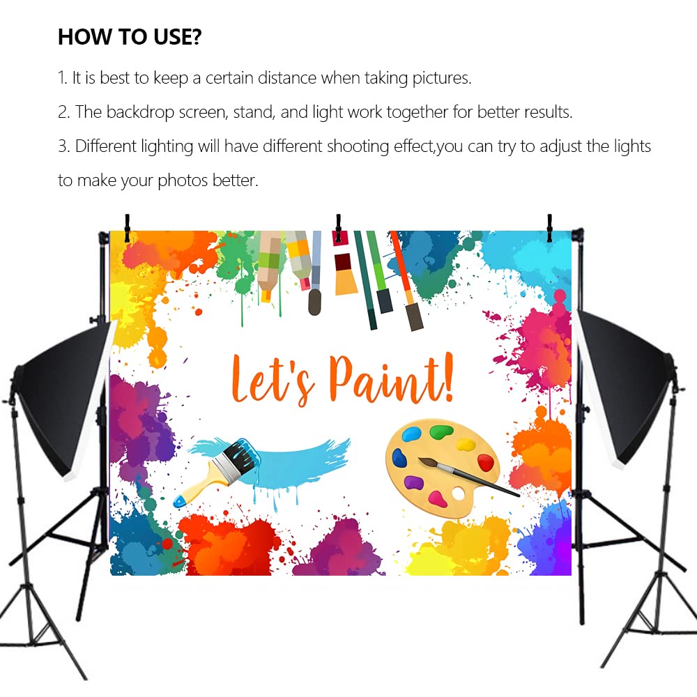 Printable Art Party Backdrop. Painting Birthday Party Decor. Custom Paint 6,5'x6,5' Banner. Color Splashes Painting Art Theme Background - UK - View #12