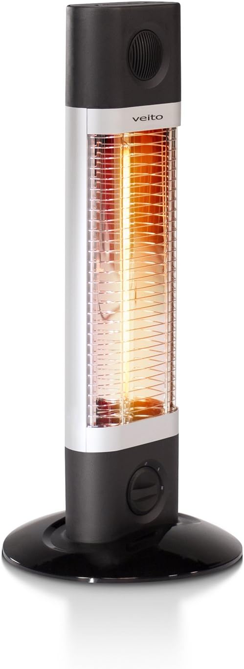 Veito CH1200LT Free Standing Carbon Infrared Heater, Black/Silver