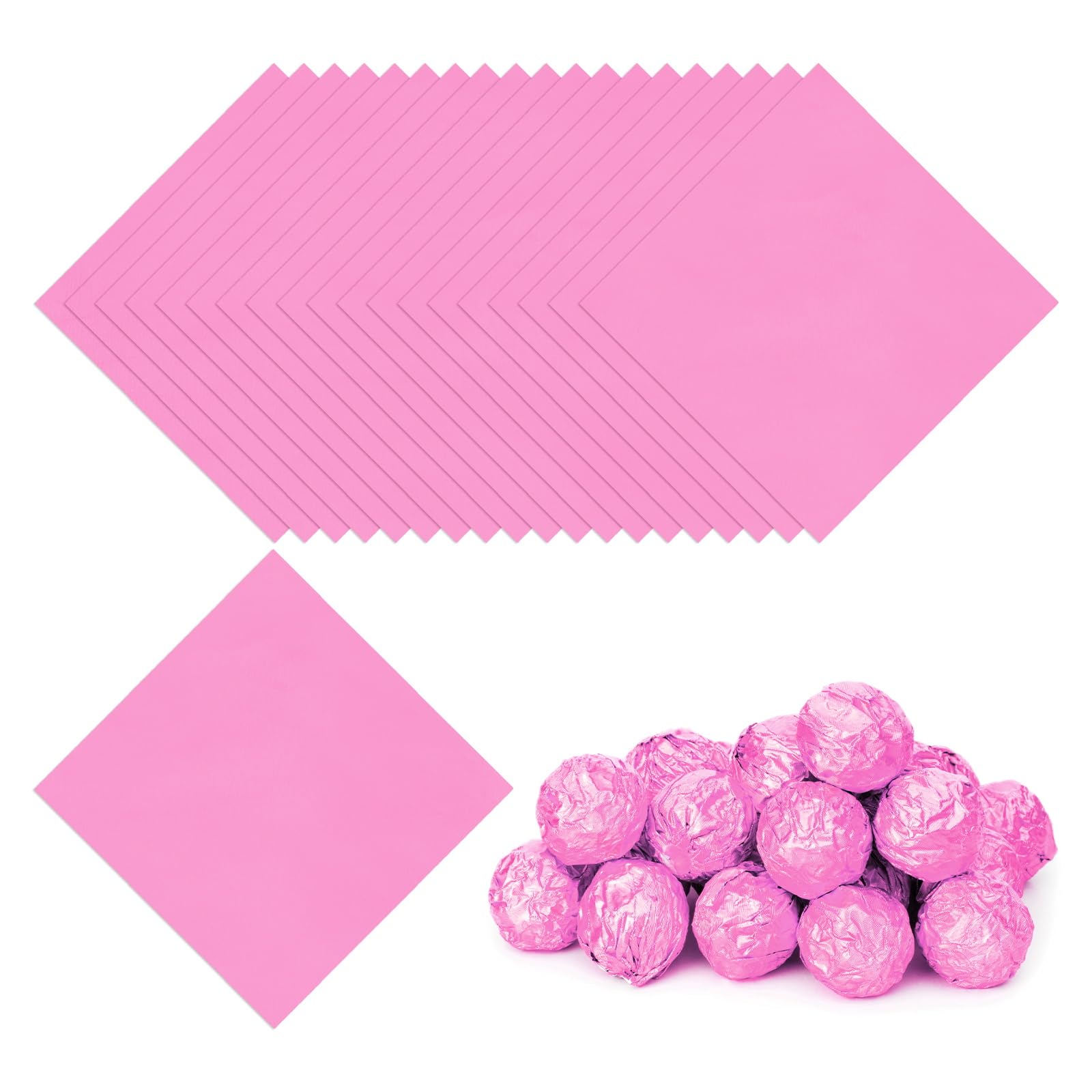 Papier aluminium pour emballage de bonbons rose carré PATIKIL 6x6 pouces pour DIY, 100 pièces