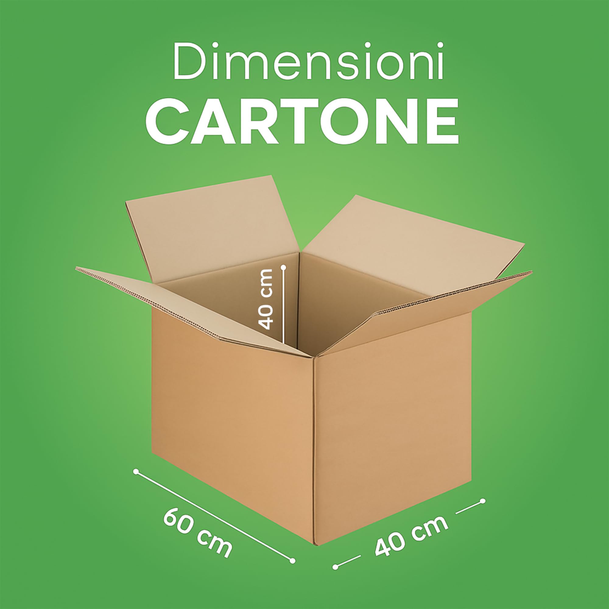 Scatole Trasloco 60X40X40 a Doppia Onda in Cartone Avana, Cartoni per Traslochi e Spedizione Made in Italy