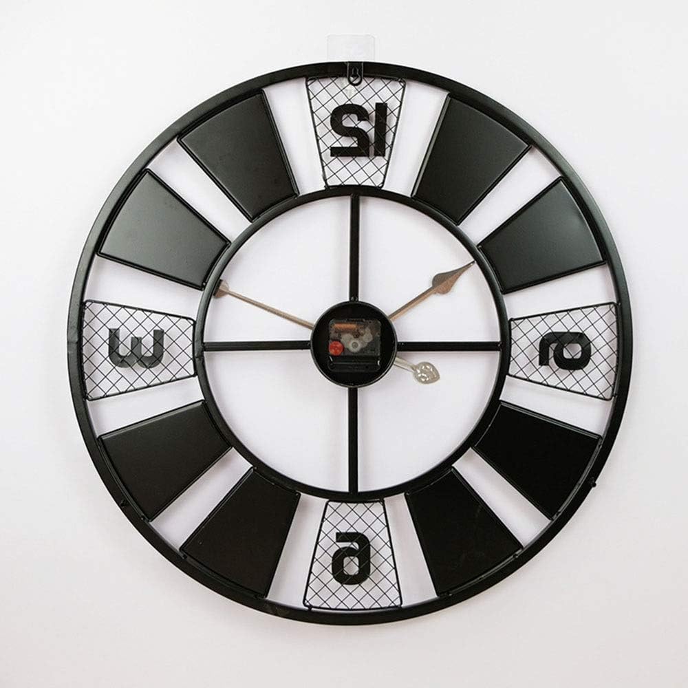 Wall Clock Retro Living Original Decorative Timepiece Clock Hanging Metal Circular Table Diameter 60CM
