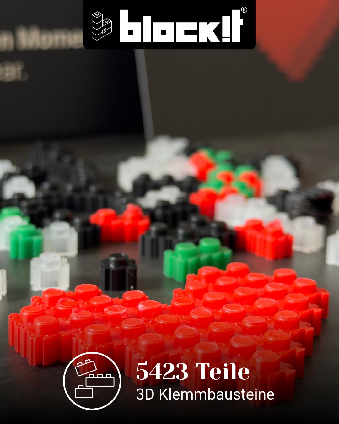 block!t Infinite Love Bear 3D-Klemmbaustein-Set mit LED | Das perfekte Date Night Geschenk für Paare | Gemeinsames Projekt für Jahrestag & Hochzeit | Inkl. Grußkarte & Sticker