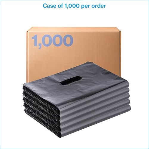 Miniatura 6 de SSWBasics Bolsas pequeñas de mercancía negras de baja densidad - 9 pulgadas de ancho x 12 pulgadas de alto - Caja de 1000 - Negro