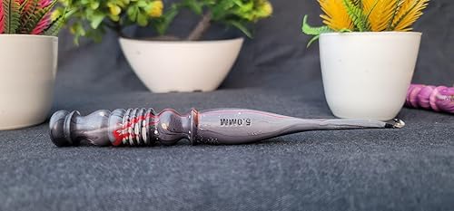 Gancho de ganchillo de resina epoxi y mezcla de palisandro, gancho de ganchillo con mango ergonómico, mango suave, tejido de hilo artesanal, el