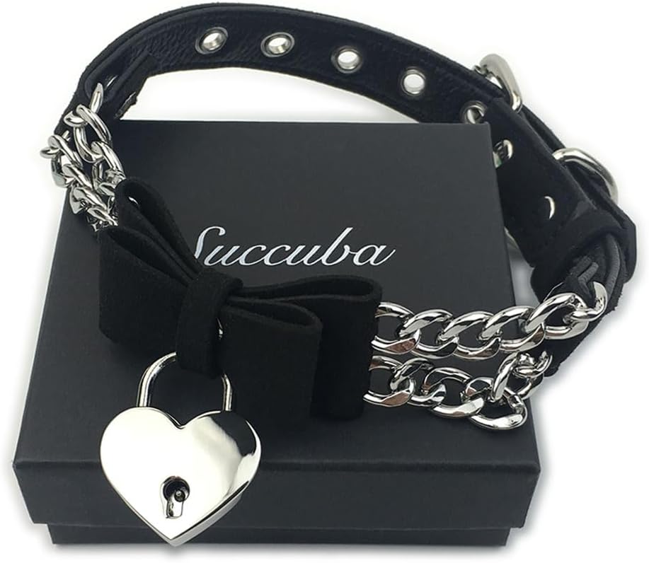 Succuba Bell Choker Collar Necklace Lolita Bow Collar Cat Kitty Velvet Necklace Padlock Choker