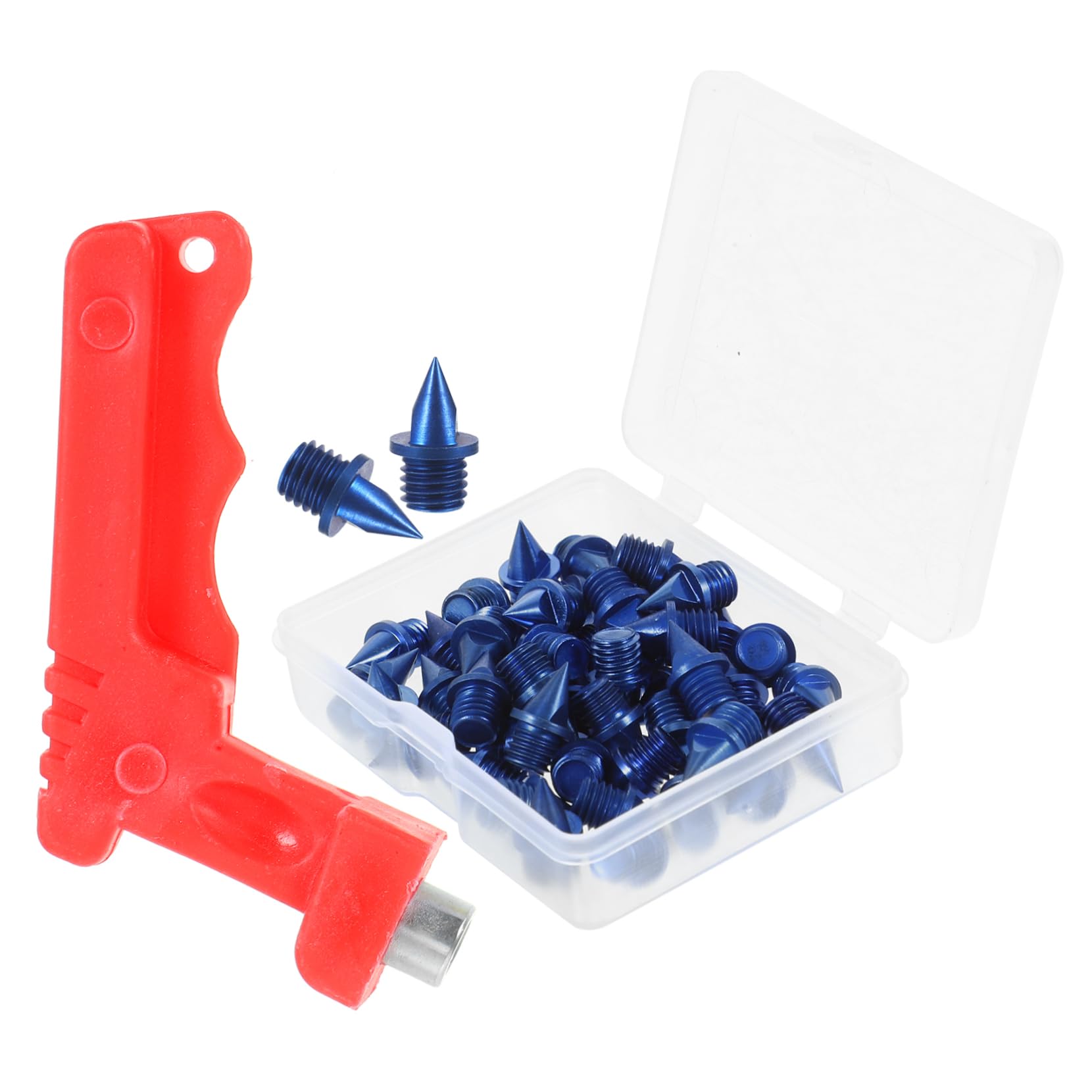 BCOATH Athletic Track Spikes 1 Set of Replacement Spikes for Shoes Golf Track Steel Plastic Wrench 52pcs