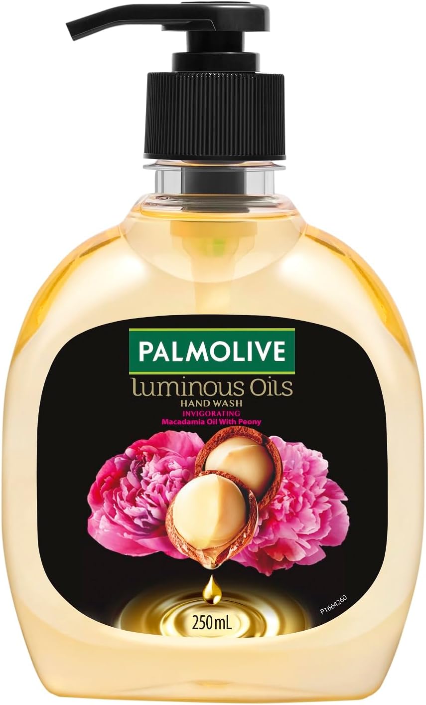 Palmolive Luminous Oils Invigorating Handwash Liquid, 250 ml Pump | Enriched with Macadamia Oil & Peony extract | Delicate floral fragrance | Oil-infused, nourishing care | Hand Wash