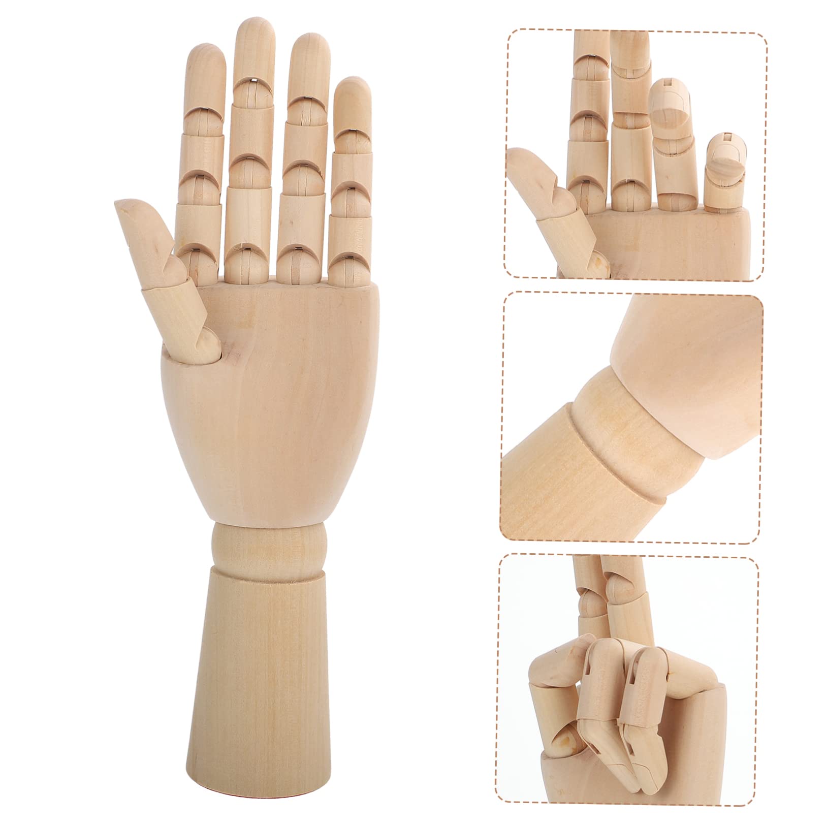 OSALADI Holzhandmodell mit Beweglichen Gelenken Proportionale Handpuppe für Zeichenübungen und Desktop Dekoration im Büro für Anfänger und Studenten