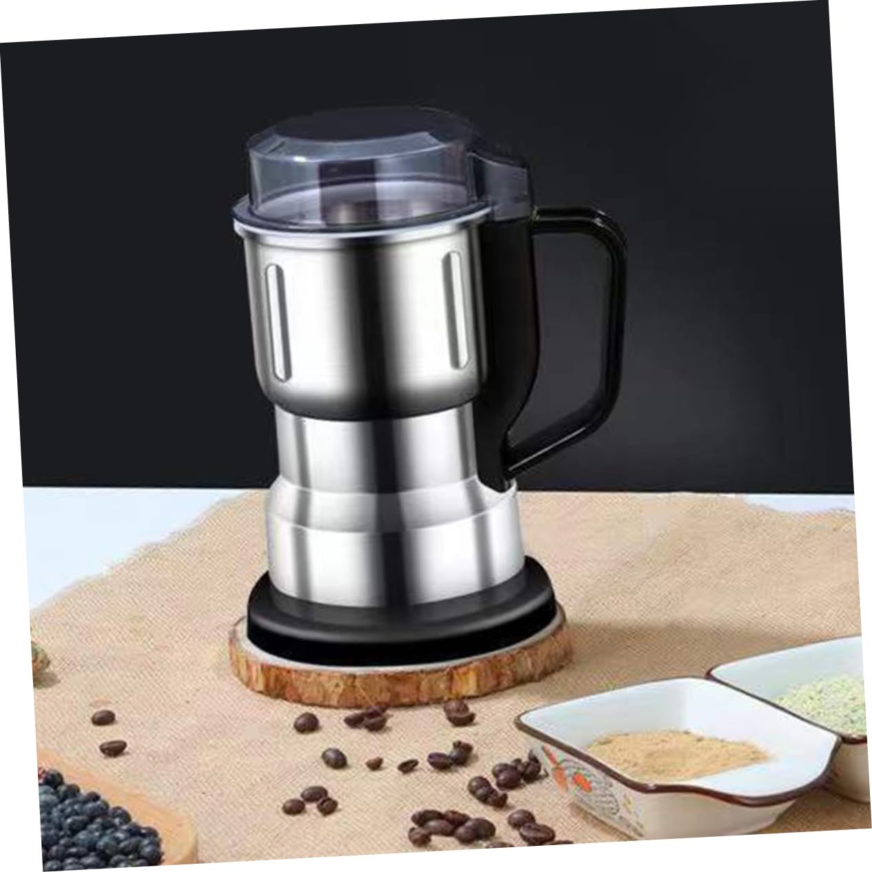 VALICLUD Moulin à Café Électrique Compact Multifonction 220v pour Maison Petit Format Broyage Fin Céréales Portable Usage Domestique
