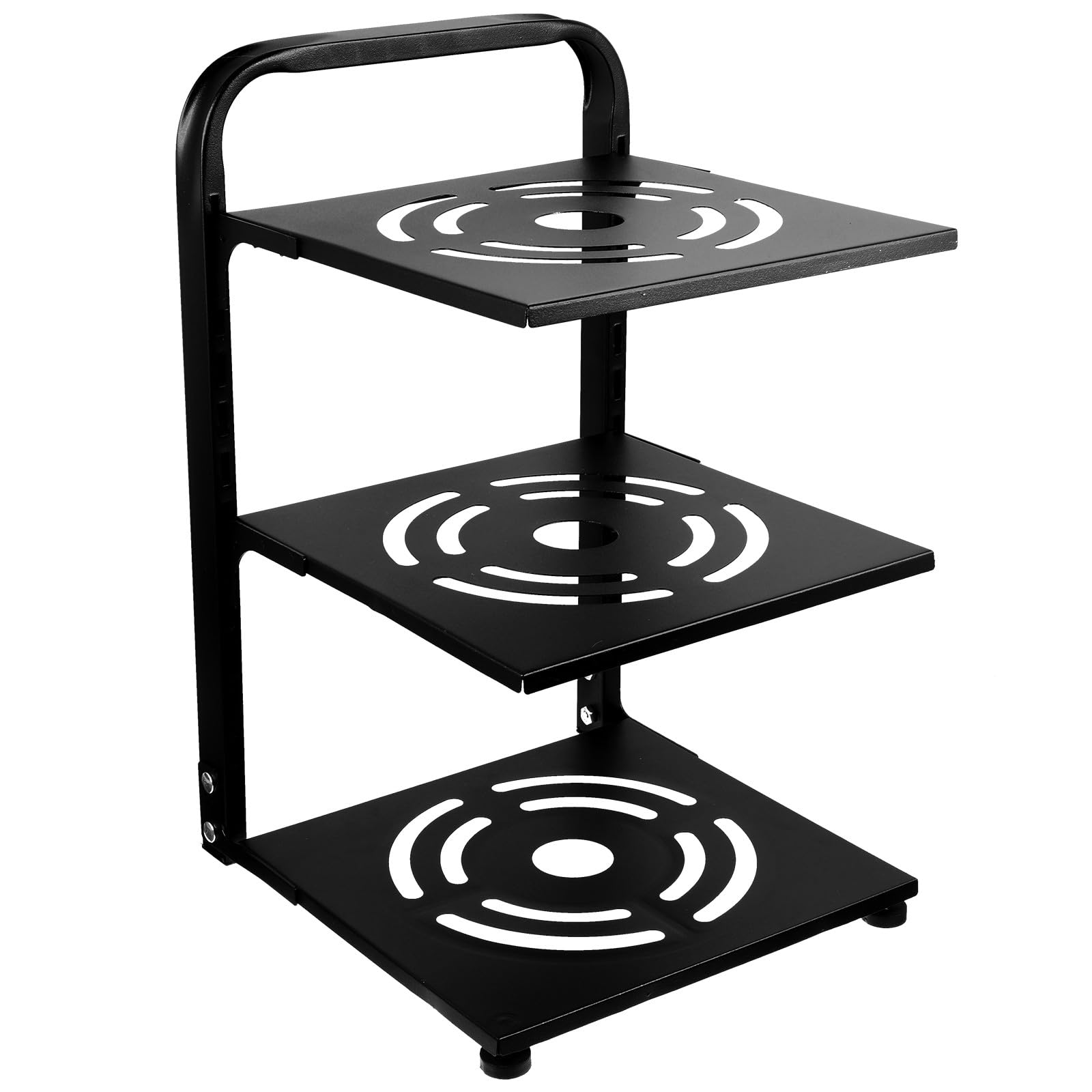 3-tier Adjustable Carbon Steel Pan Organizer Pot Rack for Kitchen Cabinet, Household Multi-tier Pot and Lid Storage Rack under Sink